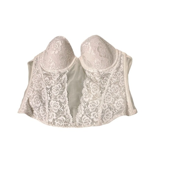 Vintage Sears Strapless Lace Sheer White Bustier 74000 Corset Bra Underwire 38B - Picture 4 of 8